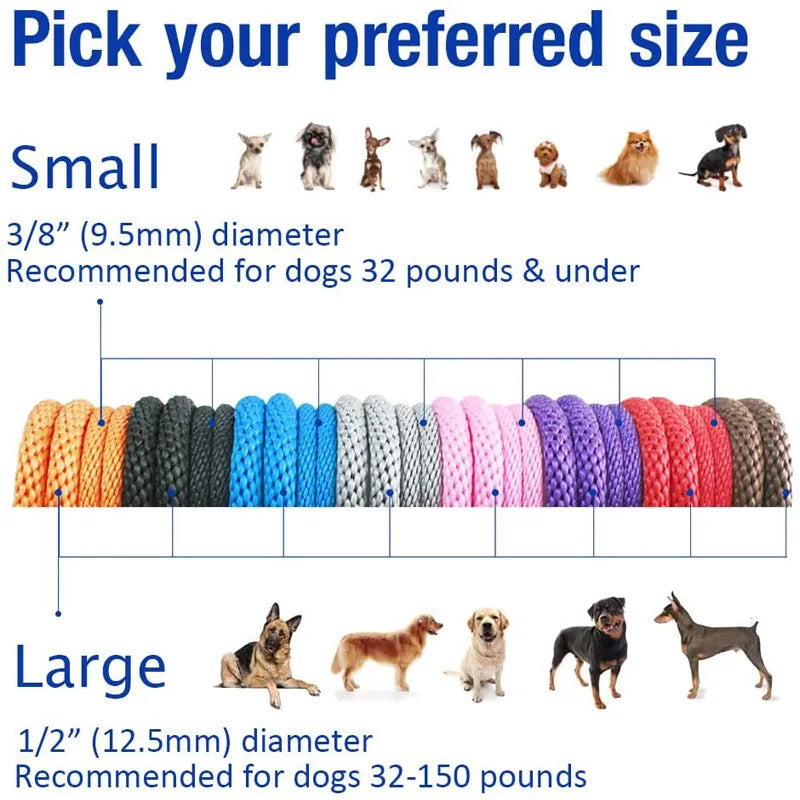 Dog Collar Anti-slip Lead Leash High Strength Braided Rope