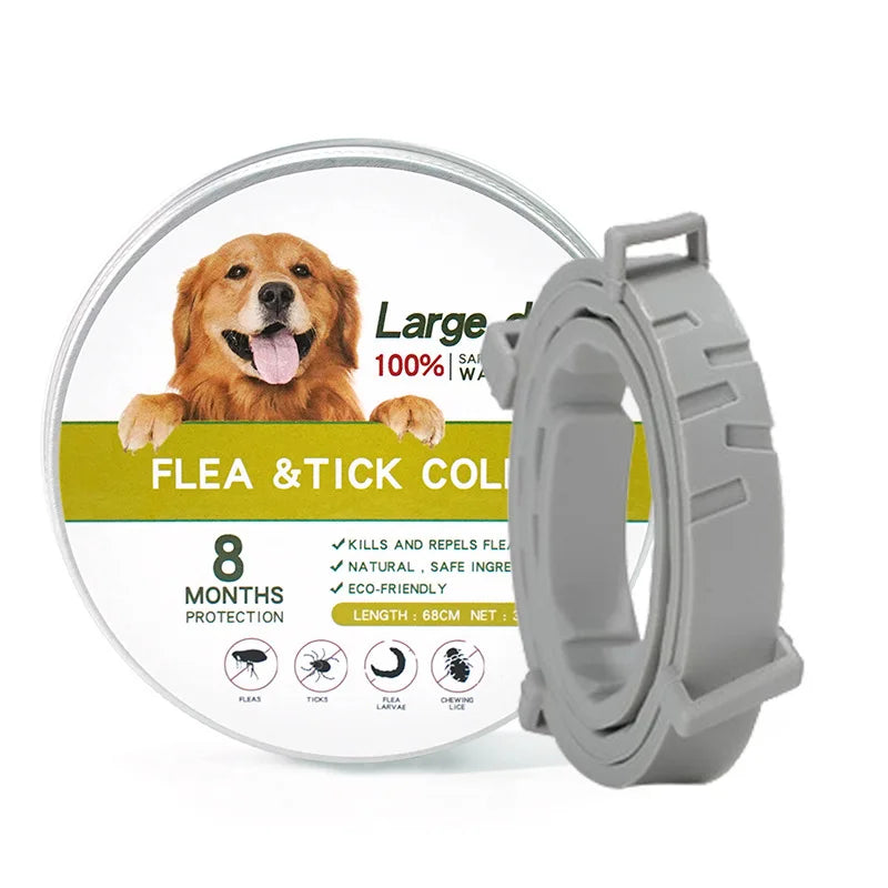 Collar antiparasitario para mascotas, accesorio retráctil de protección para pulgas y garrapatas