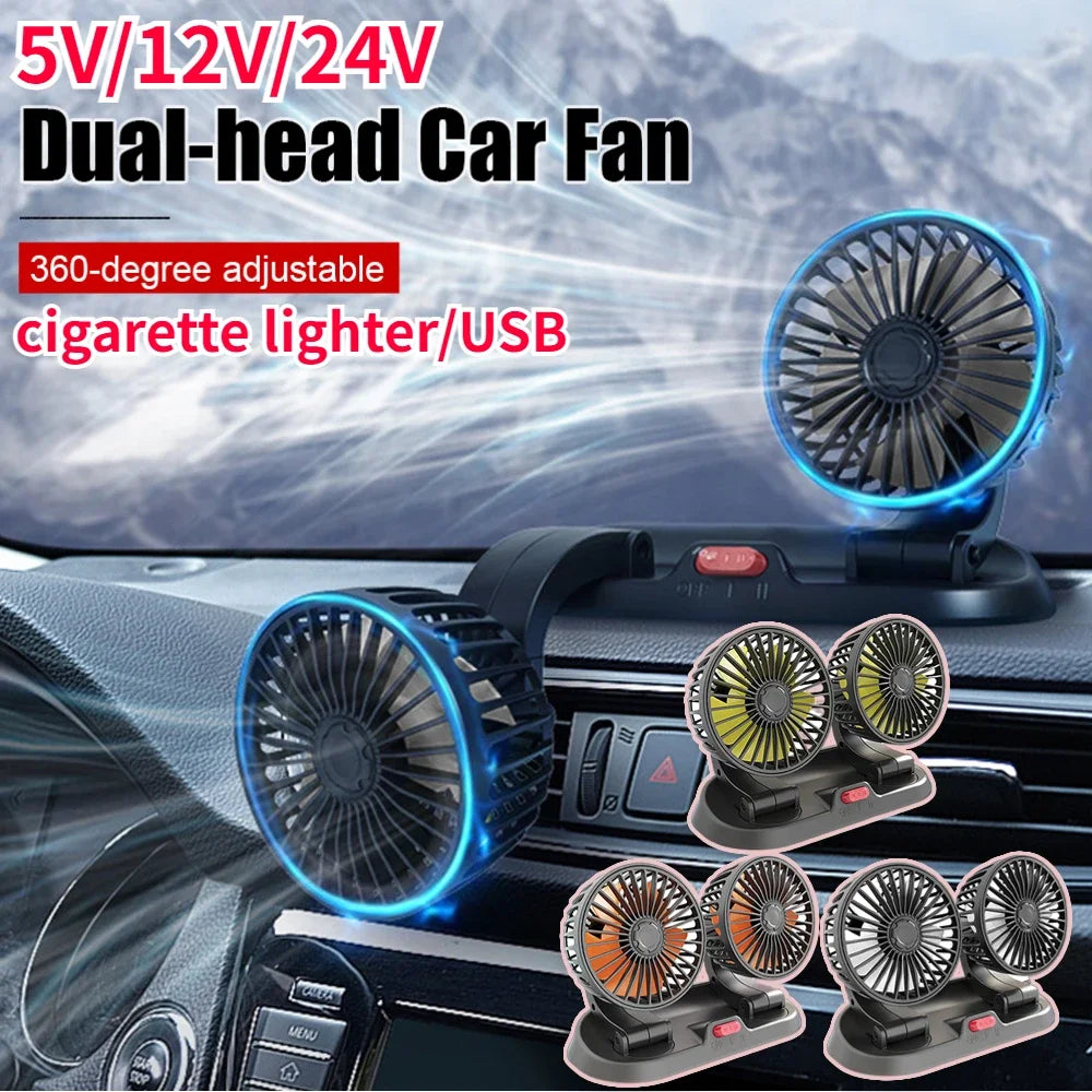 EAFC Car Cooling Fan Double Head Electric Device