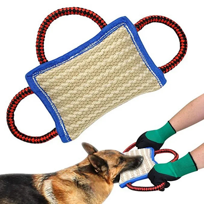 Durable Jute Dog Bite Pillow Linen Remover Toy Outdoor
