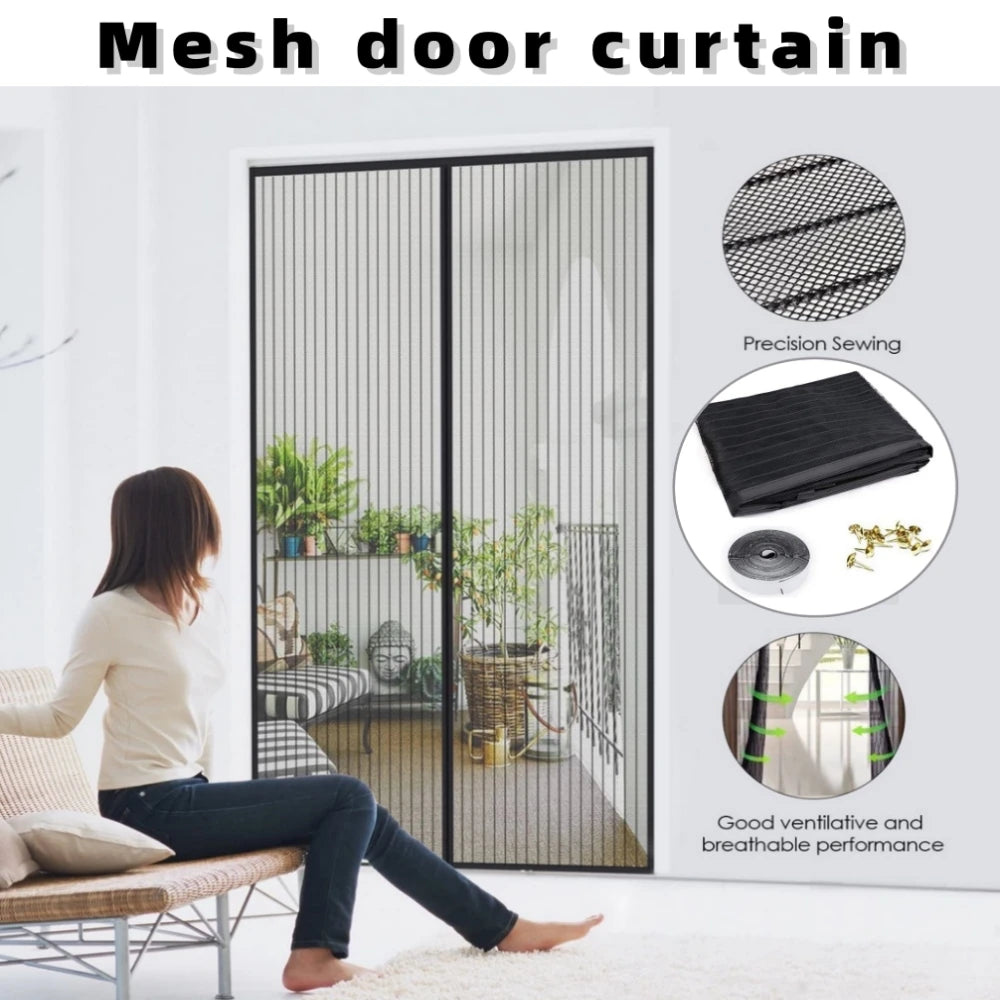 No Drilling Magnetic Door Curtain Automatic Closing Anti Mosquito