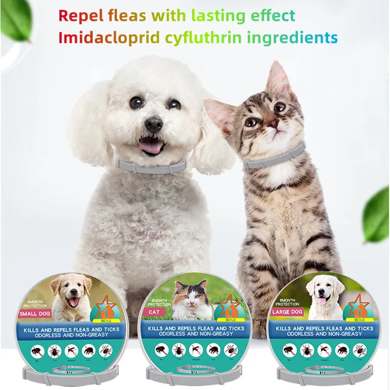 Collar antiparasitario para mascotas, accesorio retráctil de protección para pulgas y garrapatas