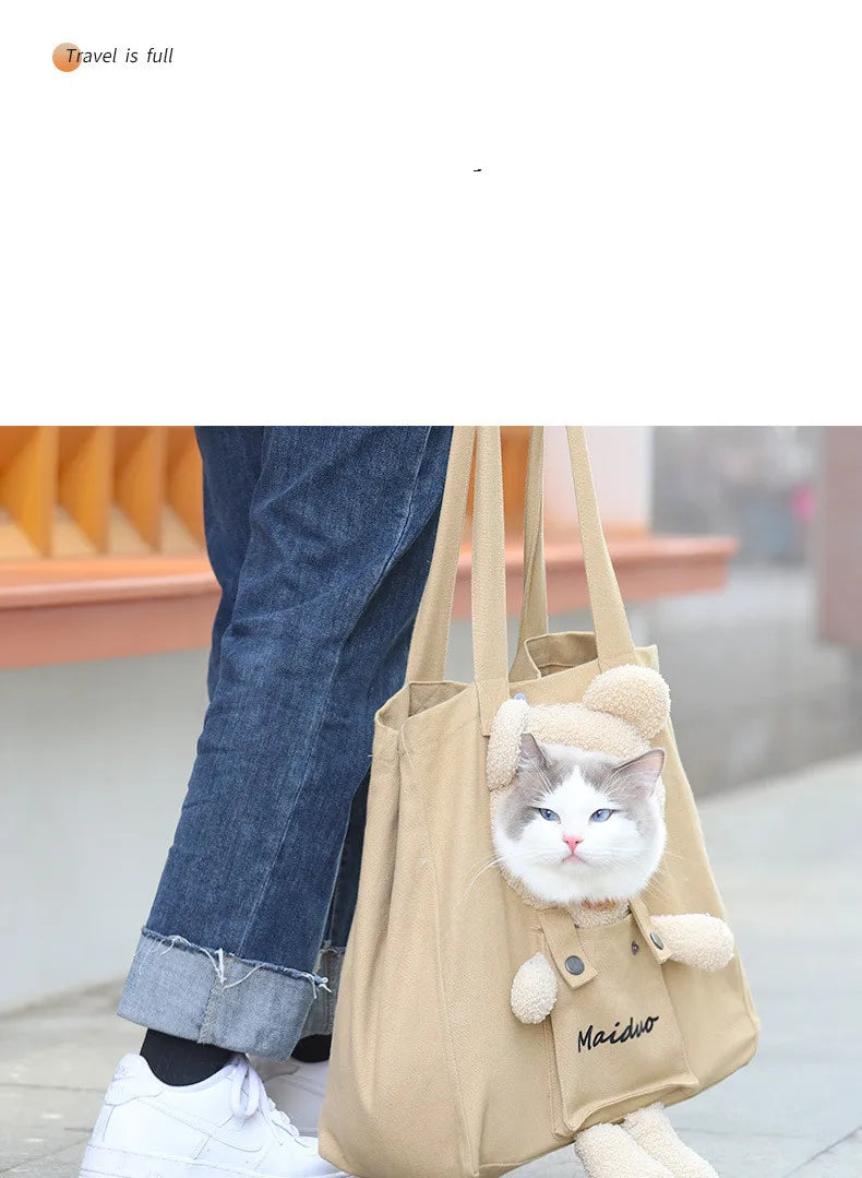 Bolso de hombro transpirable para mascotas, bolsa de viaje portátil para salir, bolso para perro y gato, mochila para gatoBolso de hombro transpirable para mascotas, bolsa de viaje portátil para salir, bolso para perro y gato, mochila para gato