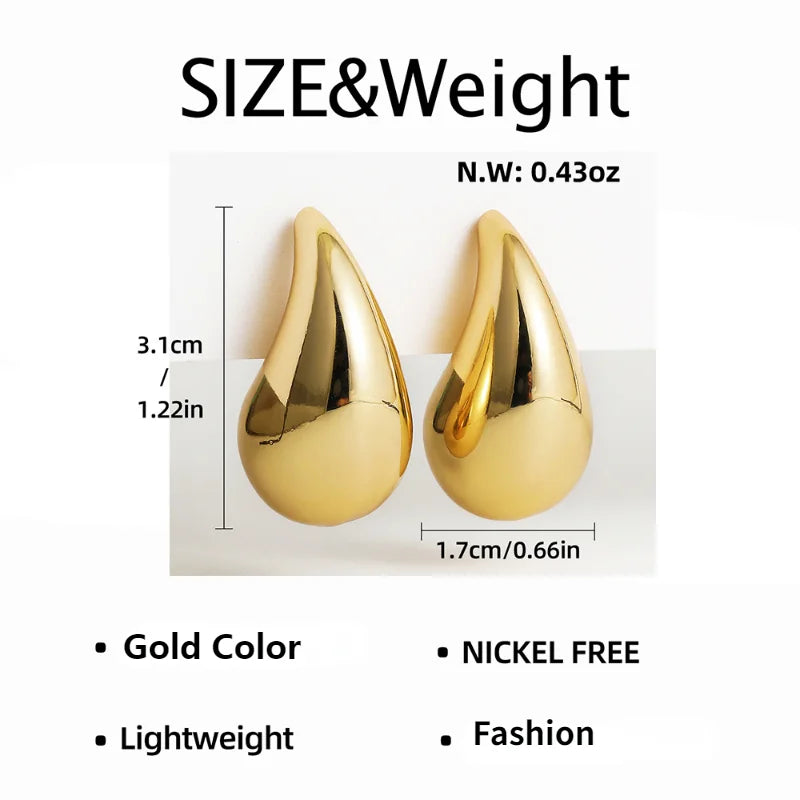 Bilandi Chunky Dome Drop Earrings for Women Lightweight Hoops Jewelry