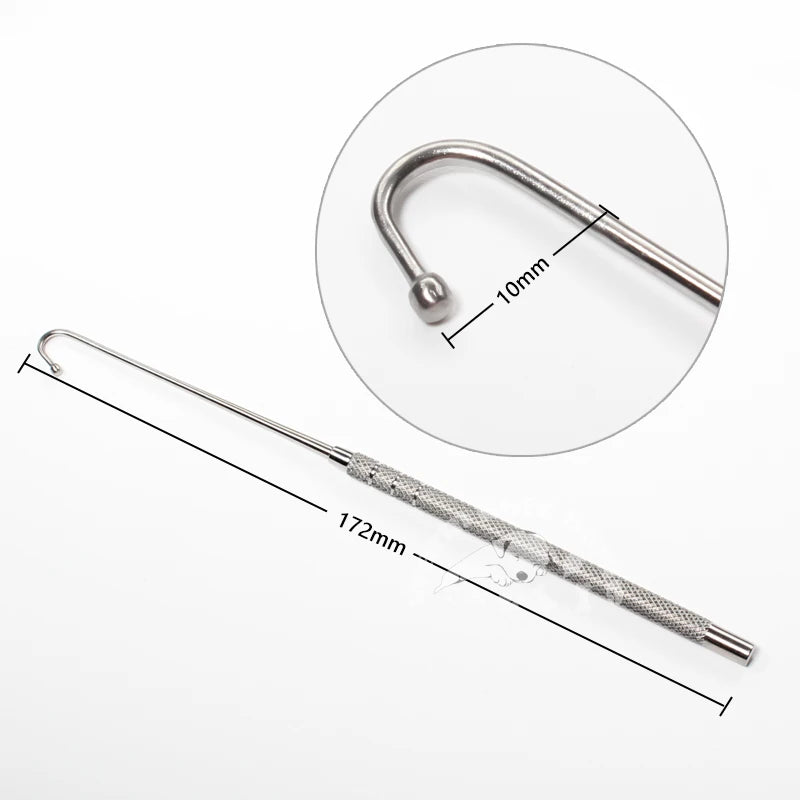 Gancho uterino para animales, perro, gato, ovario, Spay, Snook, gancho de 172mm,