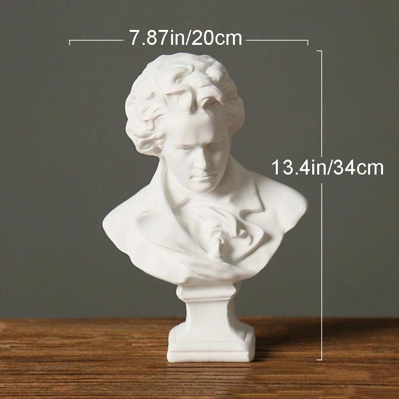 Estatuas para decoración de mesa de centro David, adornos de decoración del hogar, busto de sala de yeso, escultura artística decorativa de resina blanca, 15cm
