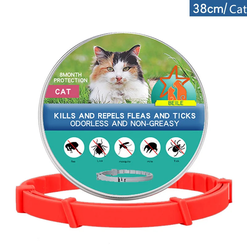 Collar antiparasitario para mascotas, accesorio retráctil de protección para pulgas y garrapatas