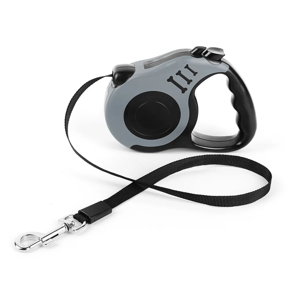 Dispositivo de tracción para mascotas, cuerda de tracción retráctil automática para perros, correa para perros con estampado de huesos, cadena para perros, cuerda para perros
