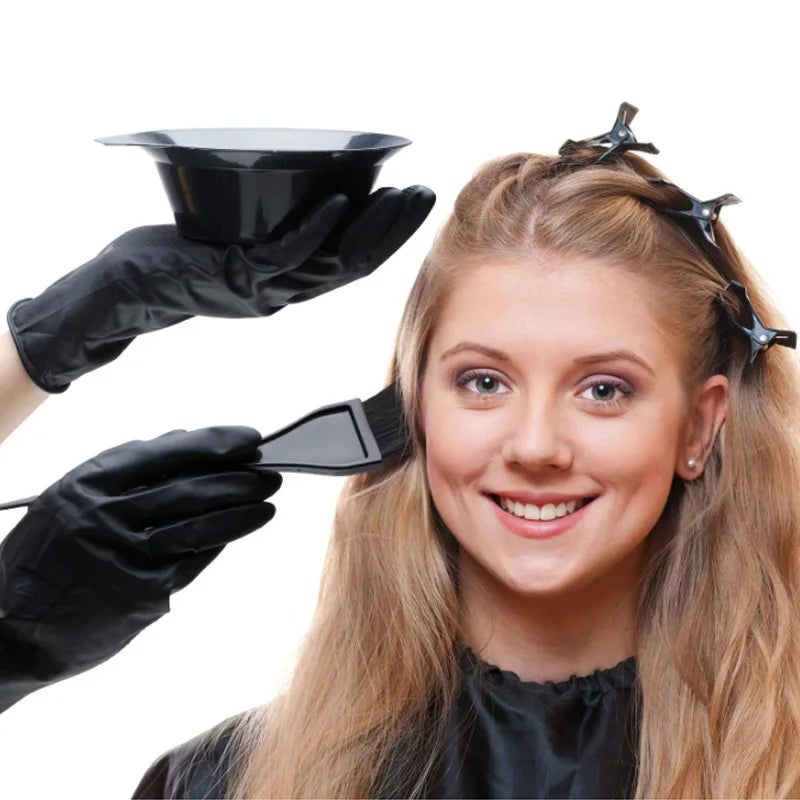 Juego de brochas desechables para teñir el cabello, pinzas para la oreja, cuenc