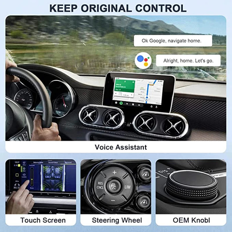 Adaptador inalámbrico para coche y teléfono Android, Dongle automático para c