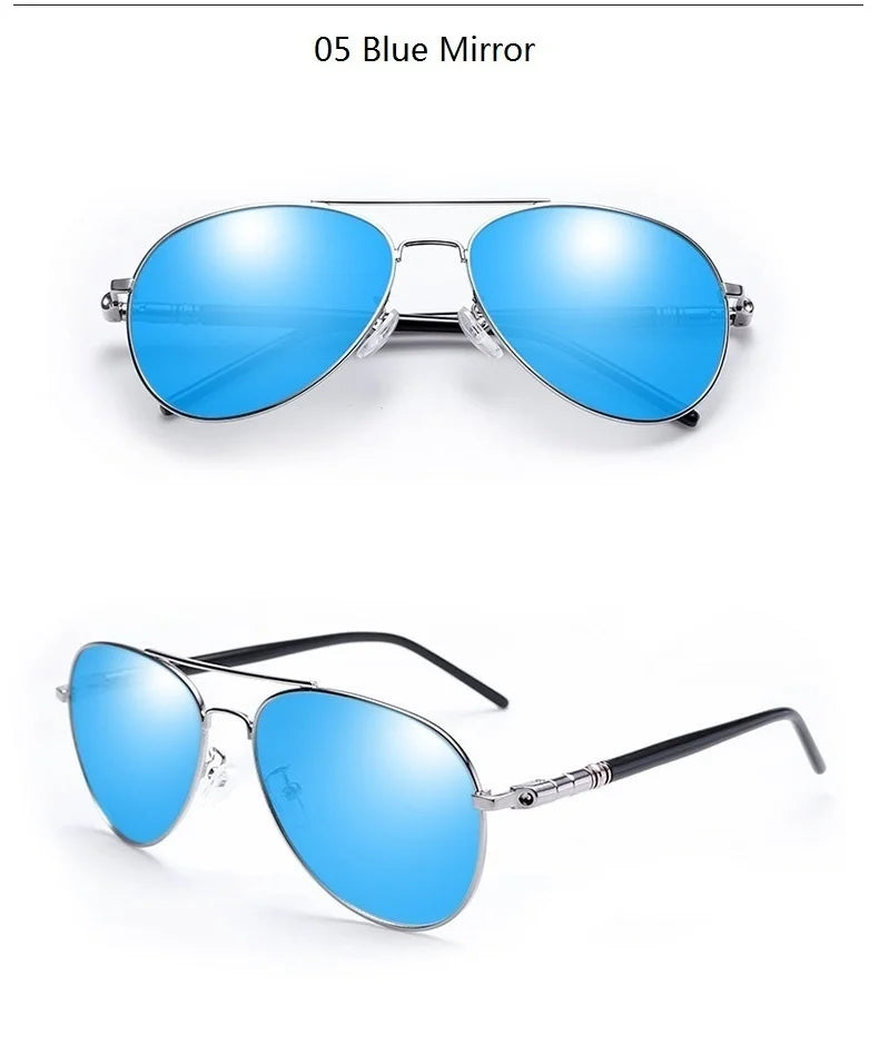 Gafas de sol polarizadas de lujo para hombres y mujeres, gafas de sol de conducción para hombres y mujeres, diseñador de marca, gafas de sol de piloto negras Vintage, UV400
