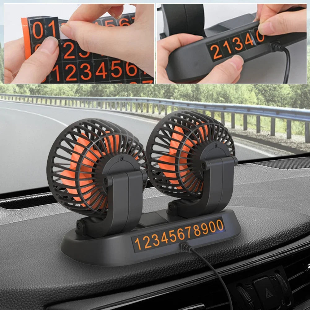 EAFC Car Cooling Fan Double Head Electric Device