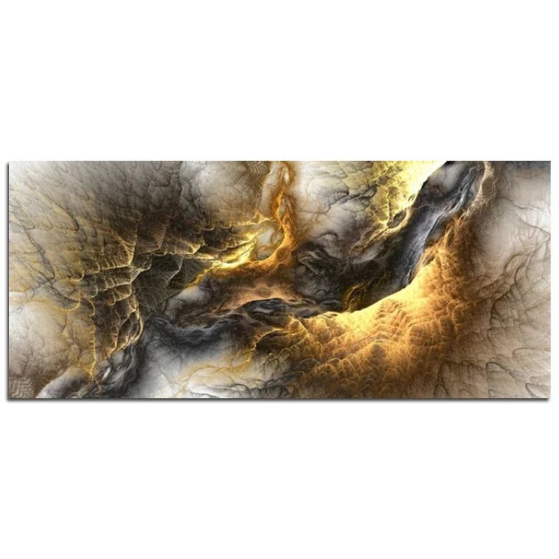Pintura al óleo de arte abstracto de nube amarilla y gris, carteles e impresion