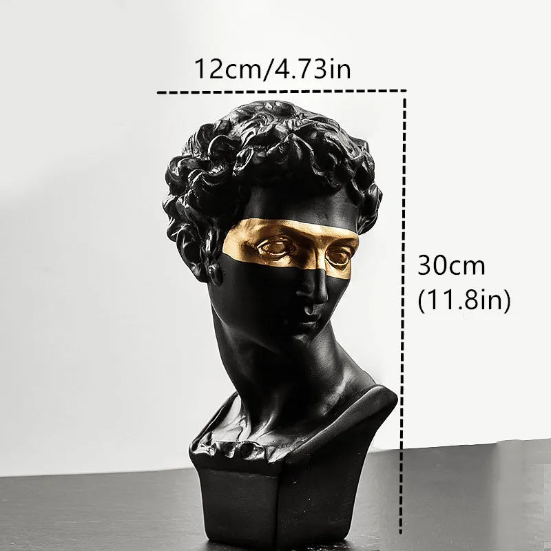 Estatuas para decoración de mesa de centro David, adornos de decoración del hogar, busto de sala de yeso, escultura artística decorativa de resina blanca, 15cm