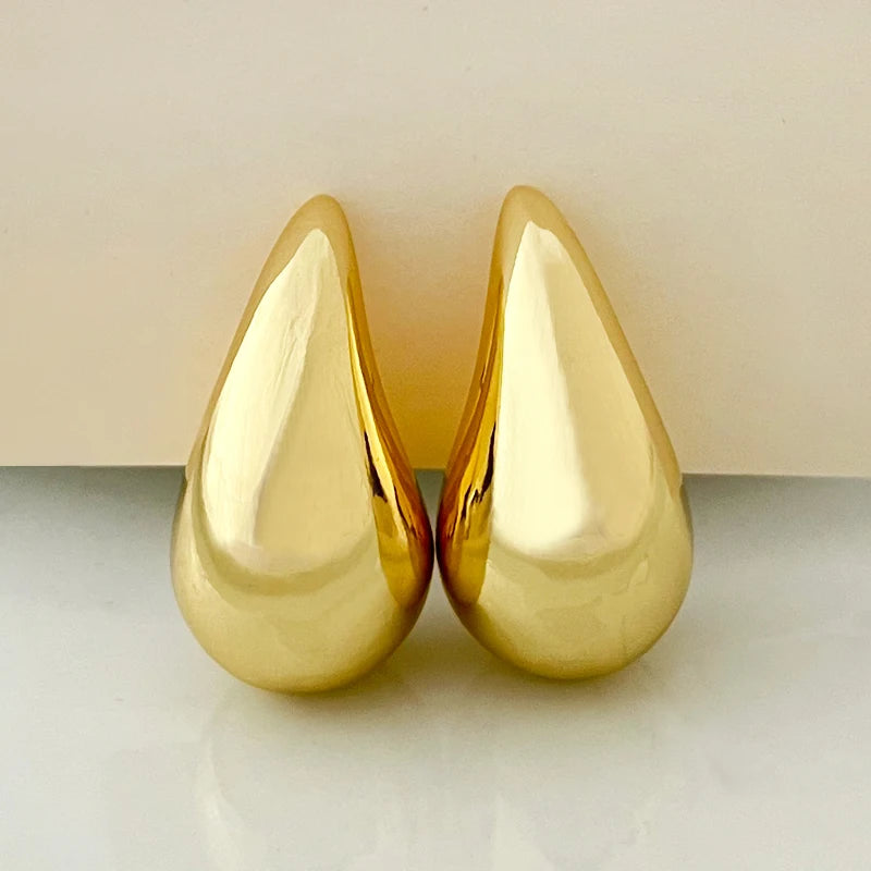 Bilandi Chunky Dome Drop Earrings for Women Lightweight Hoops Jewelry