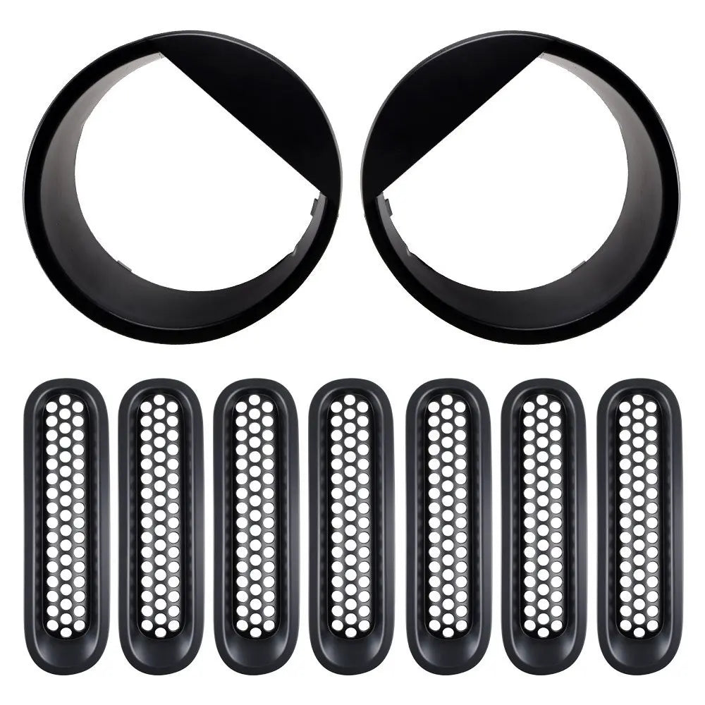 Front Grille Cover for Jeep Wrangler JK Front Grille Inserts