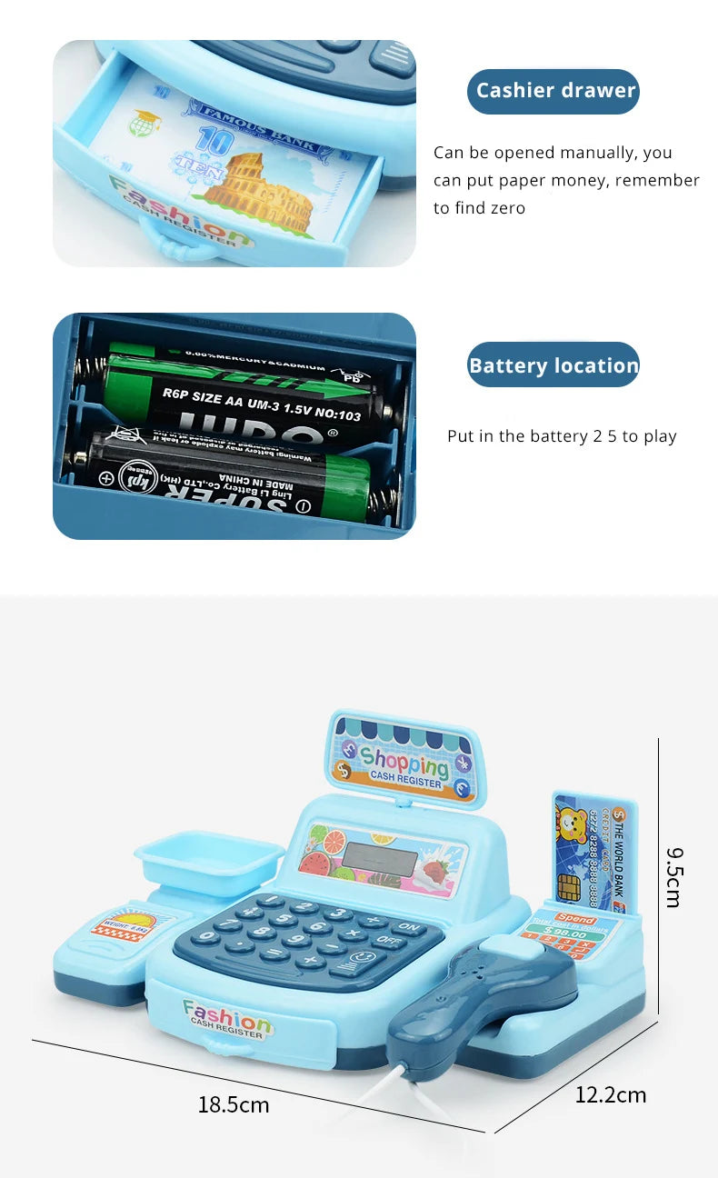 Juguetes de caja para juegos electrónicos de compras y efectos de sonido, jugue