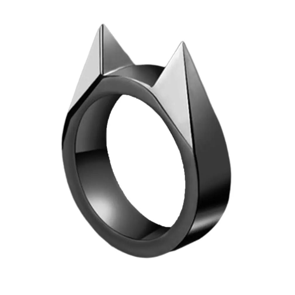 Anillos de autodefensa para hombres y mujeres, anillo de seguridad para la oreja de gato, ventana rota, suministros de supervivencia al aire libre