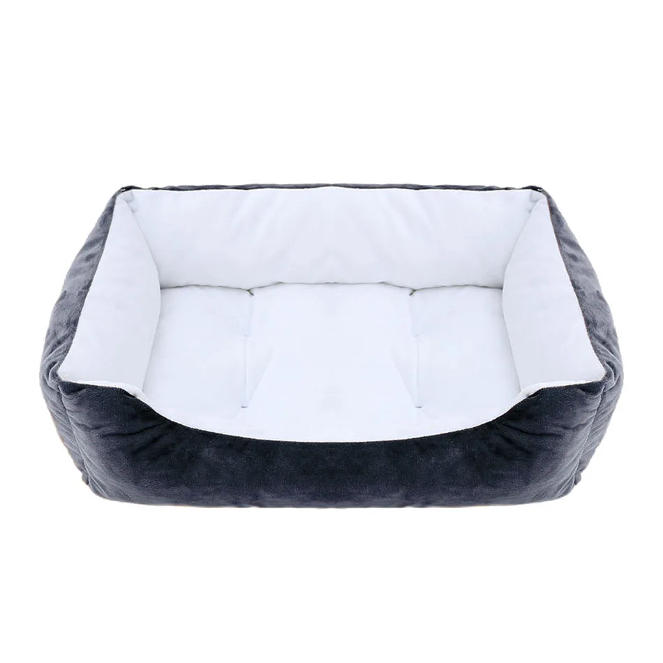 Square Plush Dog Cat Bed Sofa Bed for Medium and Small Dogs