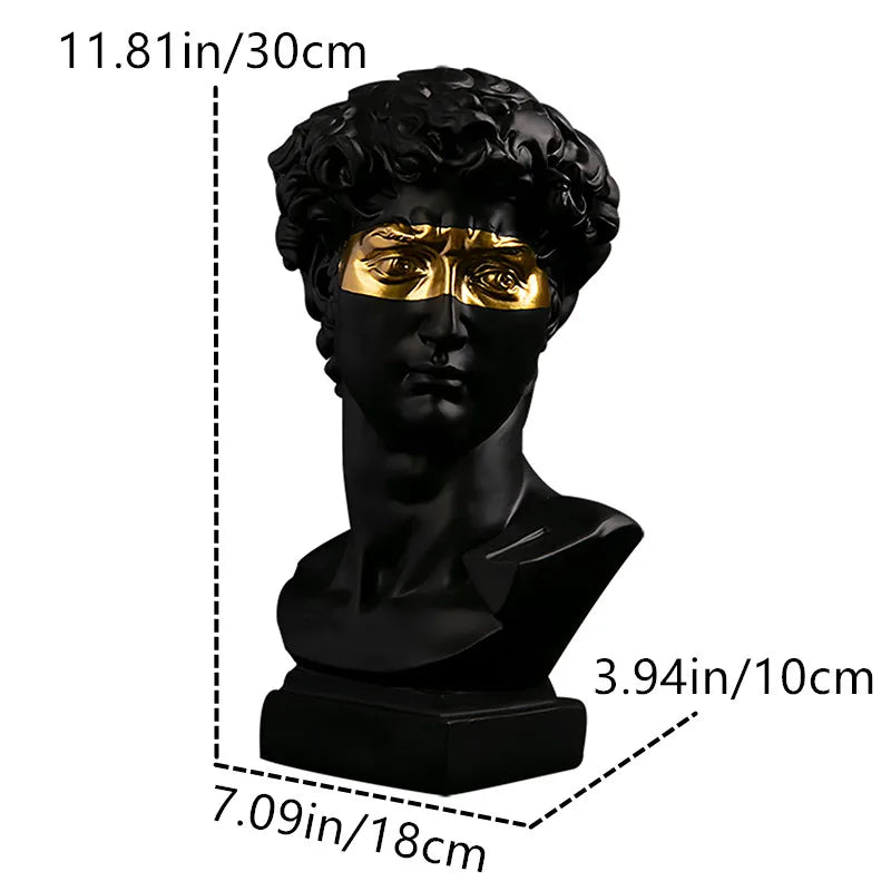 Estatuas para decoración de mesa de centro David, adornos de decoración del hogar, busto de sala de yeso, escultura artística decorativa de resina blanca, 15cm