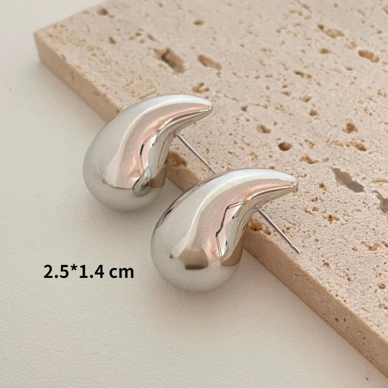 Bilandi Chunky Dome Drop Earrings for Women Lightweight Hoops Jewelry