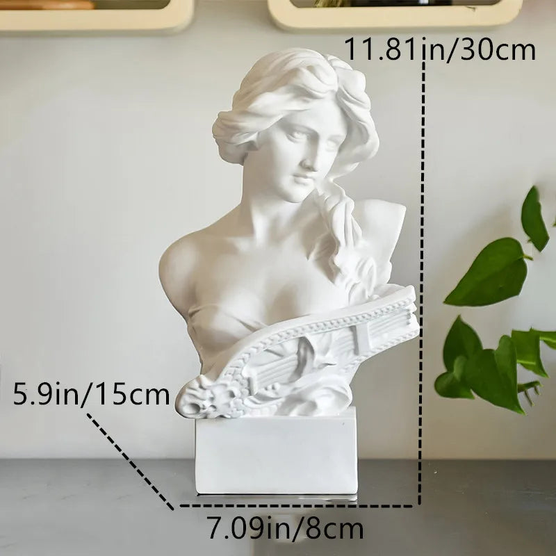 Estatuas para decoración de mesa de centro David, adornos de decoración del hogar, busto de sala de yeso, escultura artística decorativa de resina blanca, 15cm