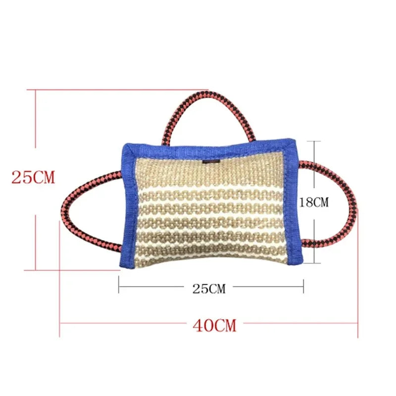 Durable Jute Dog Bite Pillow Linen Remover Toy Outdoor