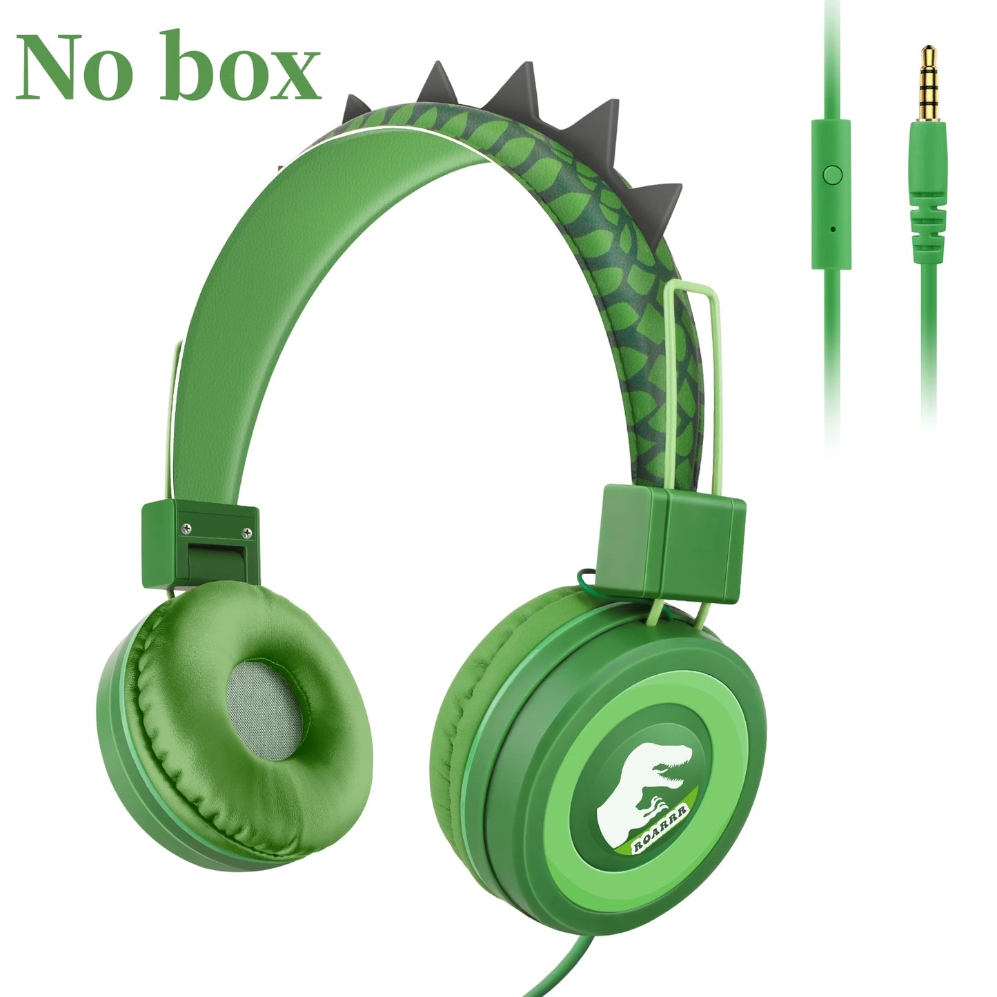 Auriculares de dinosaurio con cable para niños, auriculares con micrófono y bonitos límite de volumen de 85dB para iPad/Kindle/Fire Tablet