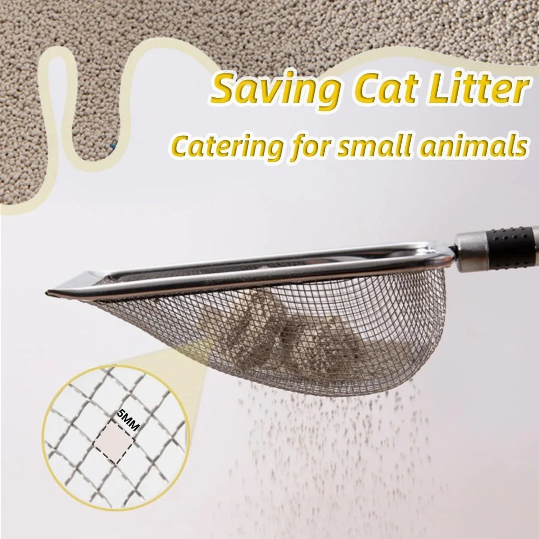 Herramienta de limpieza para mascotas, pala para arena de gatos de aleación de aluminio y Metal, mango duradero de acero inoxidable, pala para excrementos de mascotas