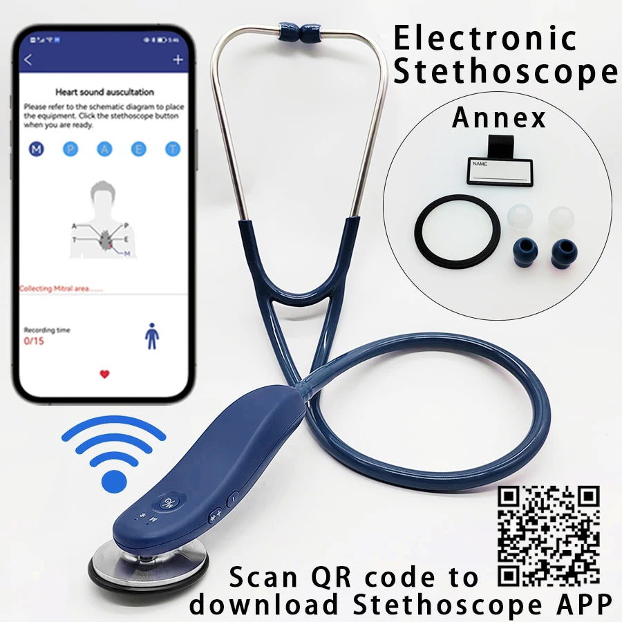 Estetoscopio médico inteligente Digital, Estetoscopio electrónico con Bluetoot