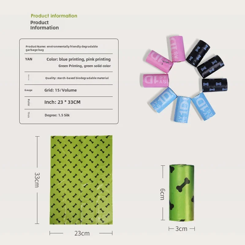 Disposable biodegradable dog poop bags, biodegradable bags