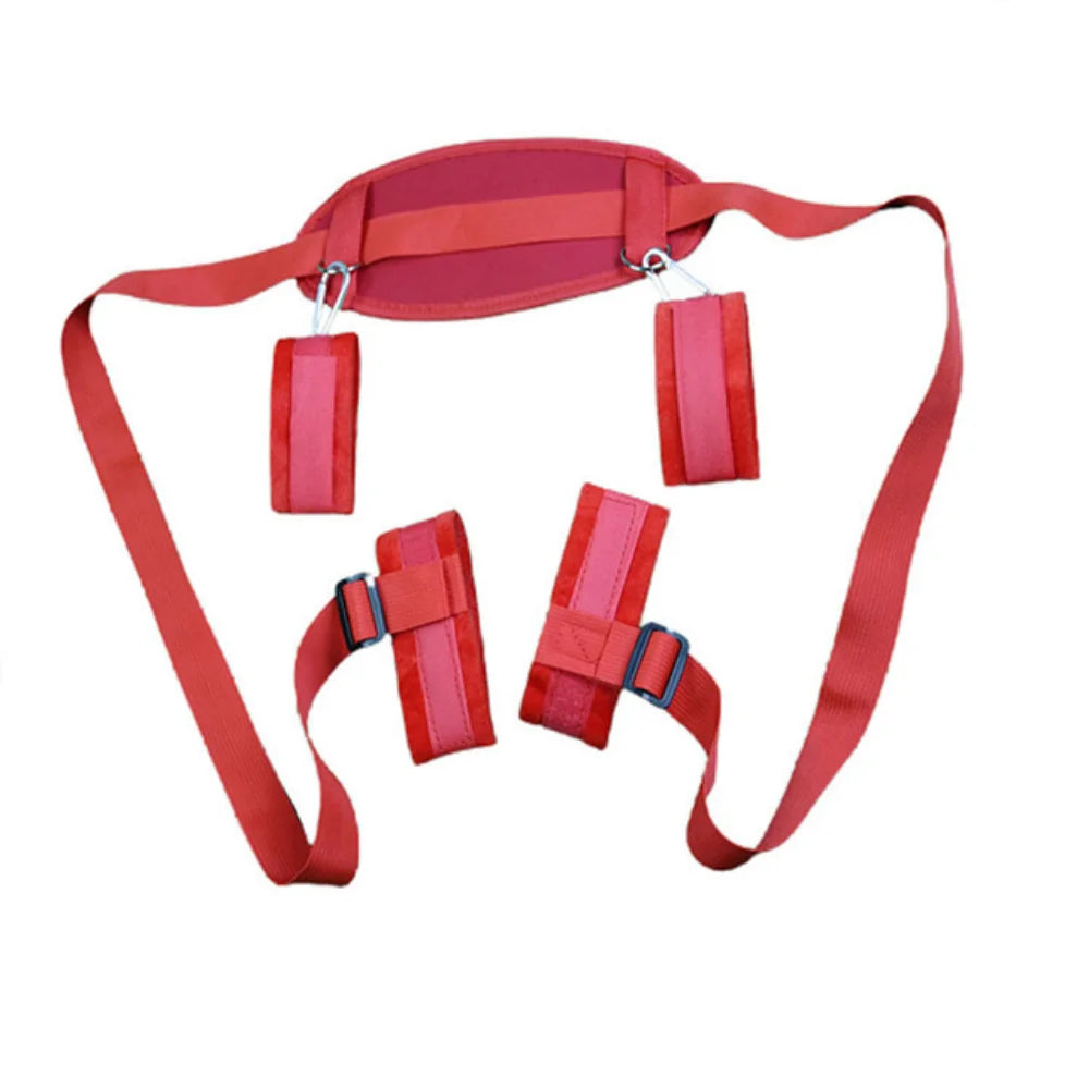 Bdsm-Juego de Bondage para adultos, esposas, cuello, muñeca, boca, mordaza, cor