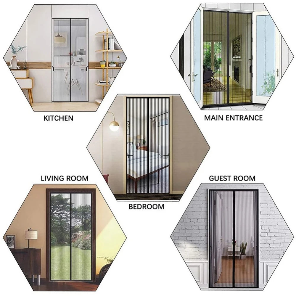 No Drilling Magnetic Door Curtain Automatic Closing Anti Mosquito