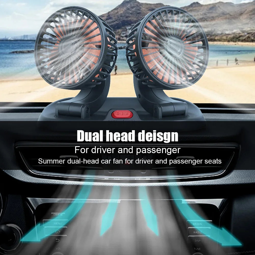EAFC Car Cooling Fan Double Head Electric Device