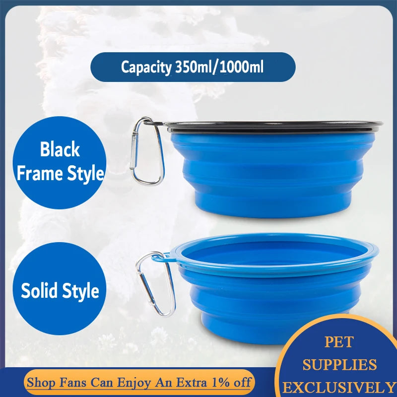 Cuenco de agua plegable de silicona para perros y gatos, cuenco para mascotas, c