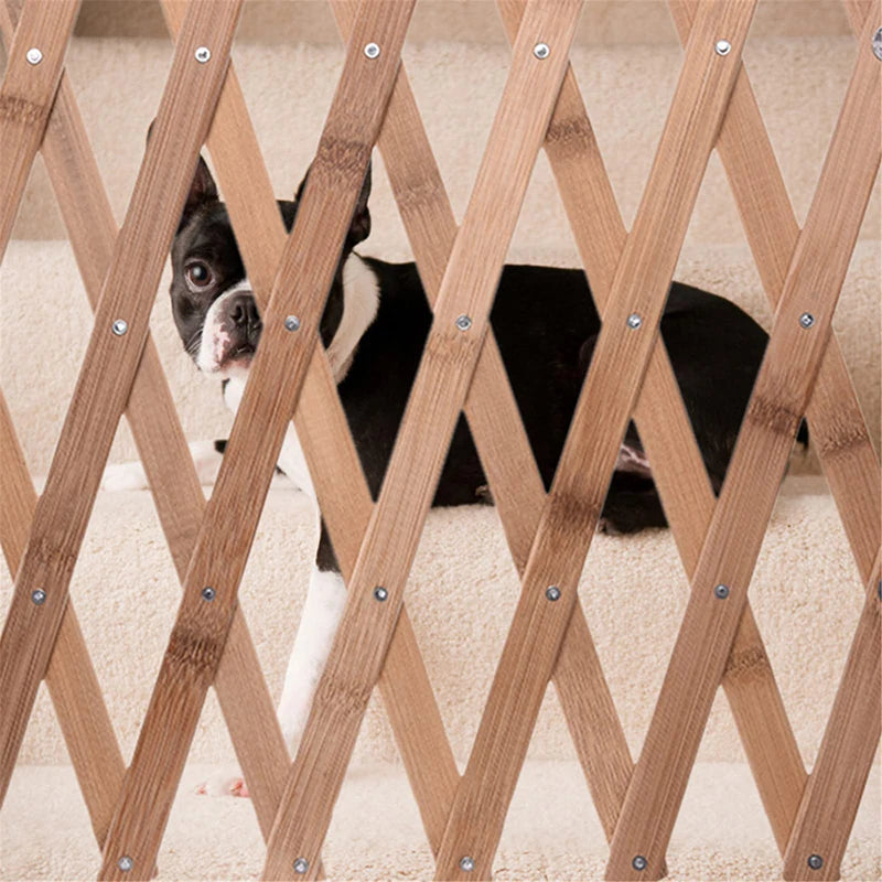 Wooden Sliding Dog Gate Extendable Retractable Safety Fence