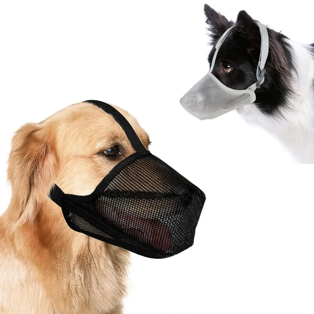 Bozal antiladridos para perros, Máscara ajustable de malla transpirable para la