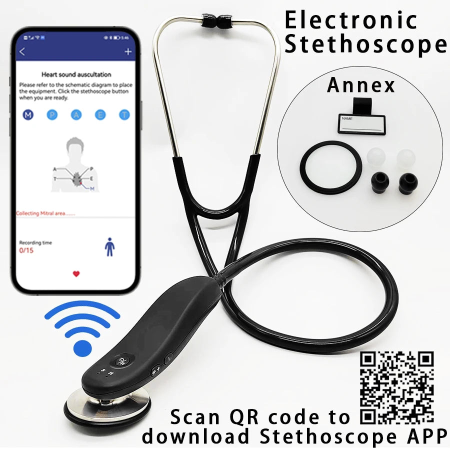 Estetoscopio médico inteligente Digital, Estetoscopio electrónico con Bluetoot
