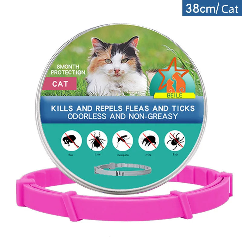 Collar antiparasitario para mascotas, accesorio retráctil de protección para pulgas y garrapatas
