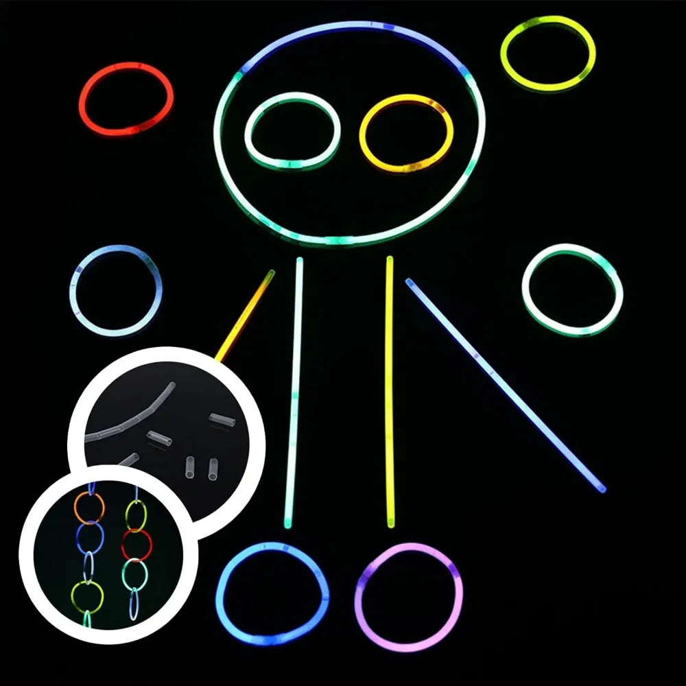 Collares y pulseras luminosas para fiesta de niños y adultos, suministros de pi