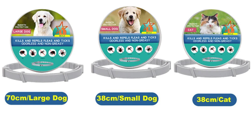 Collar antiparasitario para mascotas, accesorio retráctil de protección para pulgas y garrapatas