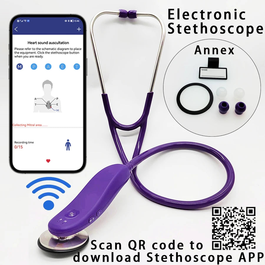 Estetoscopio médico inteligente Digital, Estetoscopio electrónico con Bluetoot