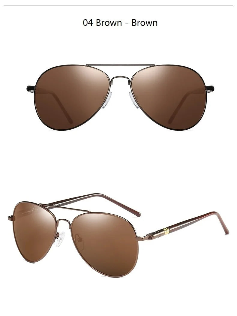 Gafas de sol polarizadas de lujo para hombres y mujeres, gafas de sol de conducción para hombres y mujeres, diseñador de marca, gafas de sol de piloto negras Vintage, UV400