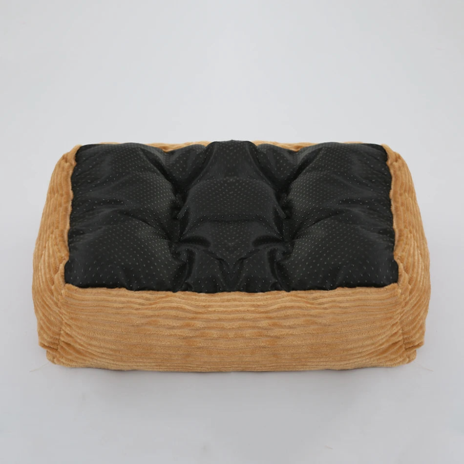 Square Plush Dog Cat Bed Sofa Bed for Medium and Small Dogs
