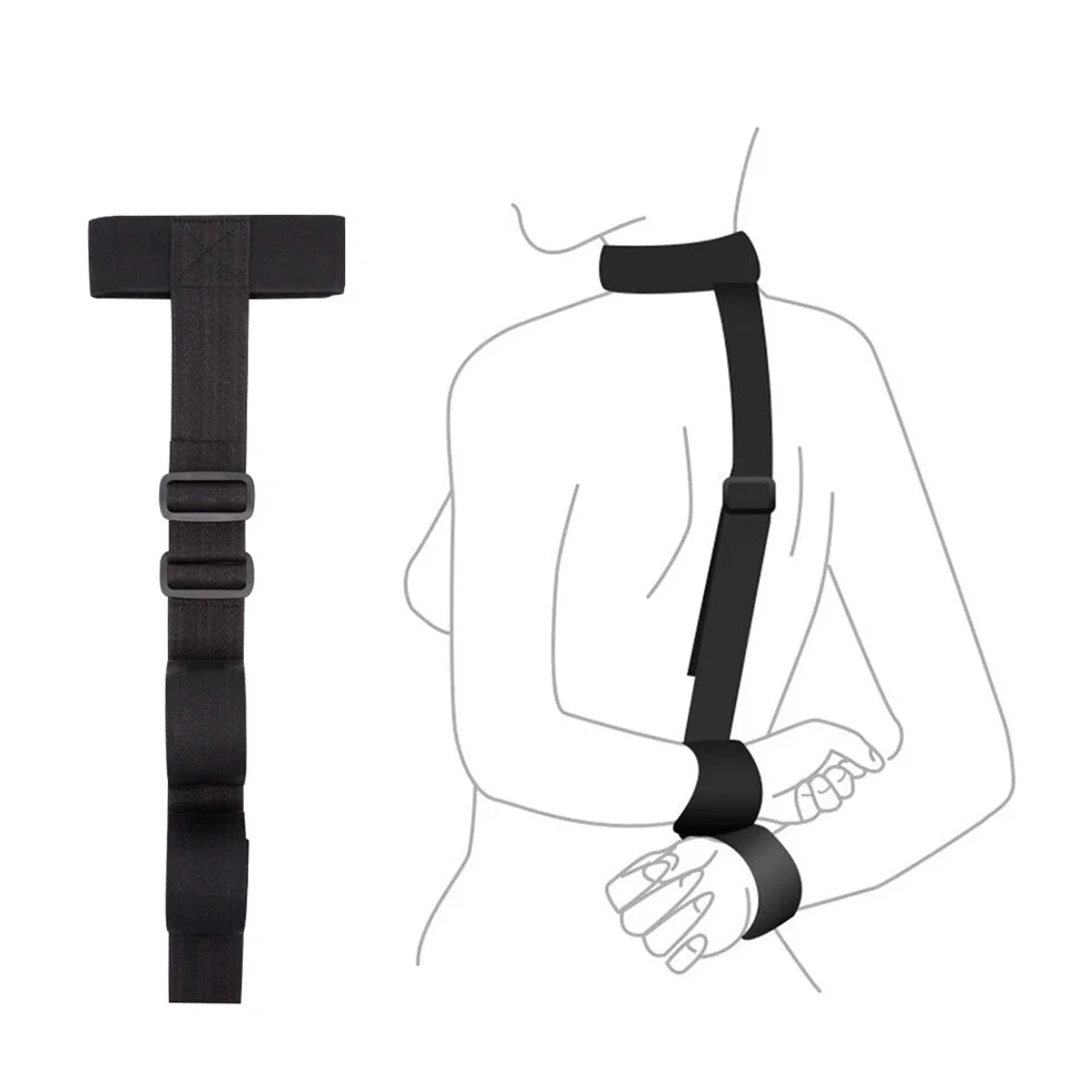 Bdsm-Juego de Bondage para adultos, esposas, cuello, muñeca, boca, mordaza, cor