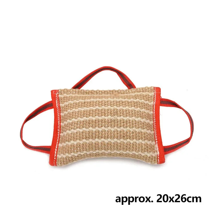 Durable Jute Dog Bite Pillow Linen Remover Toy Outdoor