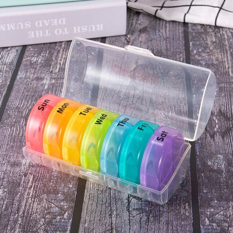7 Days Pill Box 21/14 Grids 3 Times Portable Travel Pill Case Organizer