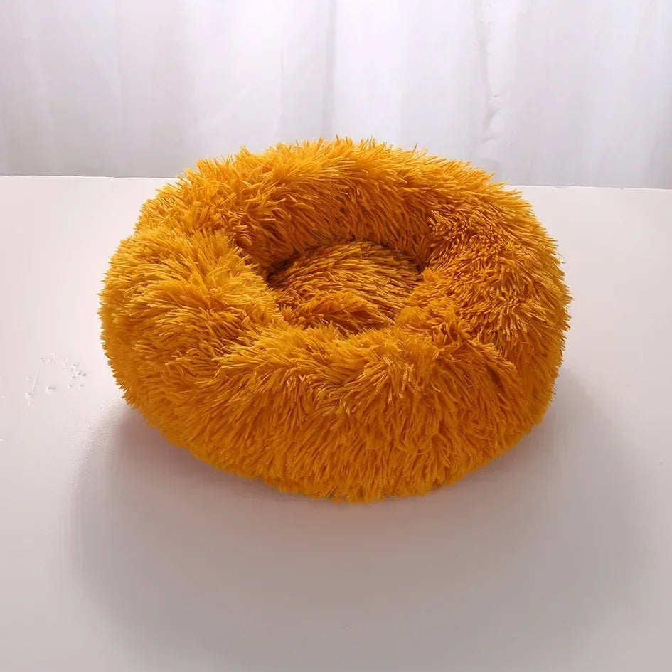 Super Soft Round Pet Bed Long Plush Dog House for Medium Dogs