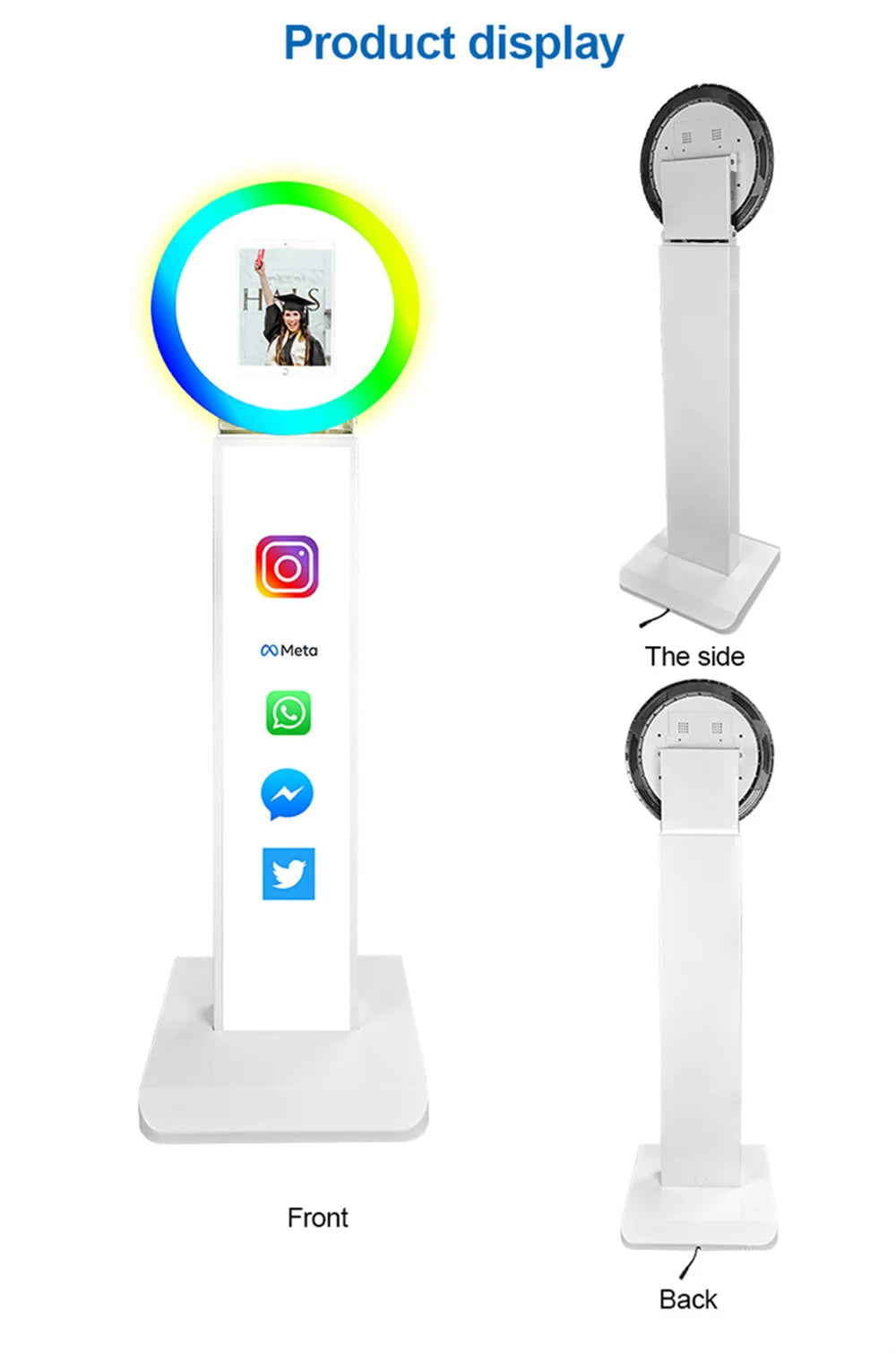 Carcasa de máquina de Selfie para fotomatón de iPad, soporte ajustable, logoti