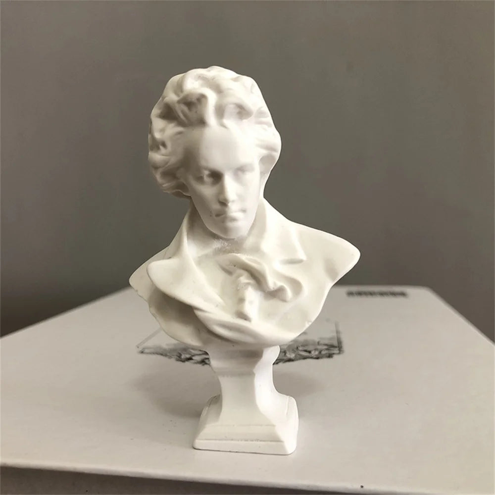 Estatua de David de resina, Mini cabeza, arte de decoración, mitología nórdica, música, figura de artista, estatua, escultura de Arte moderno europeo